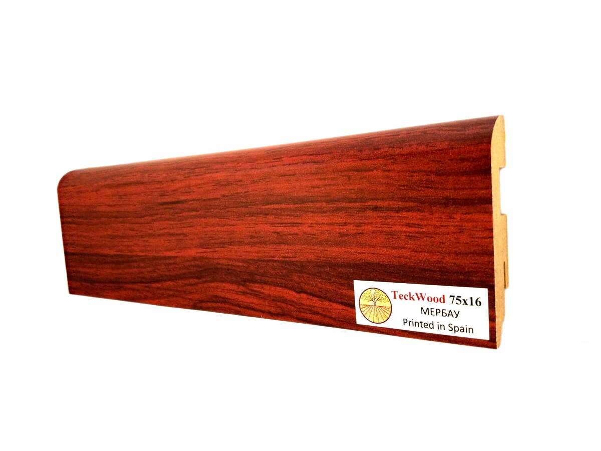 Плинтус МДФ Teckwood цветной 75 мм Мербау