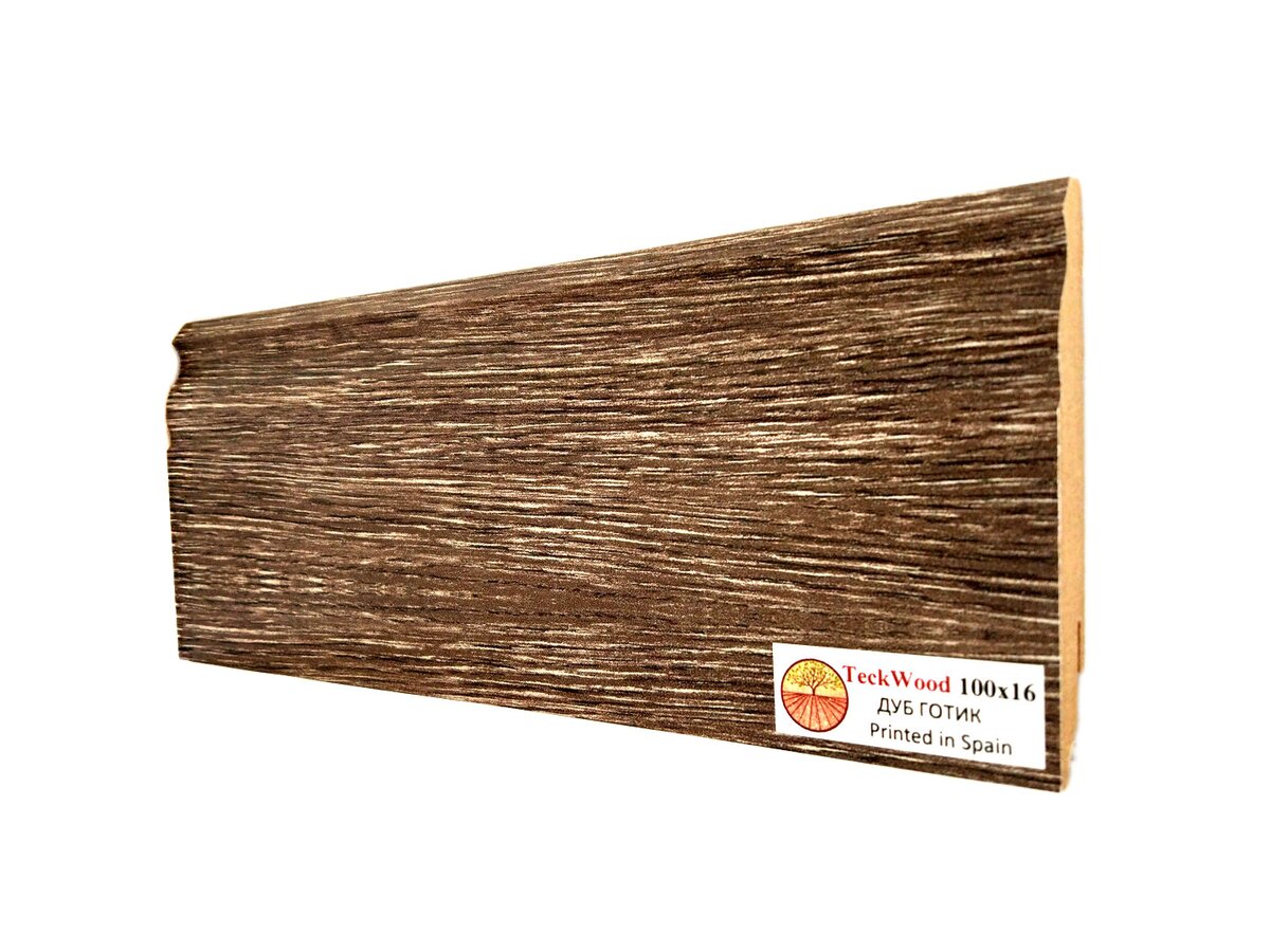 Плинтус МДФ Teckwood Цветной 100 мм Дуб готик