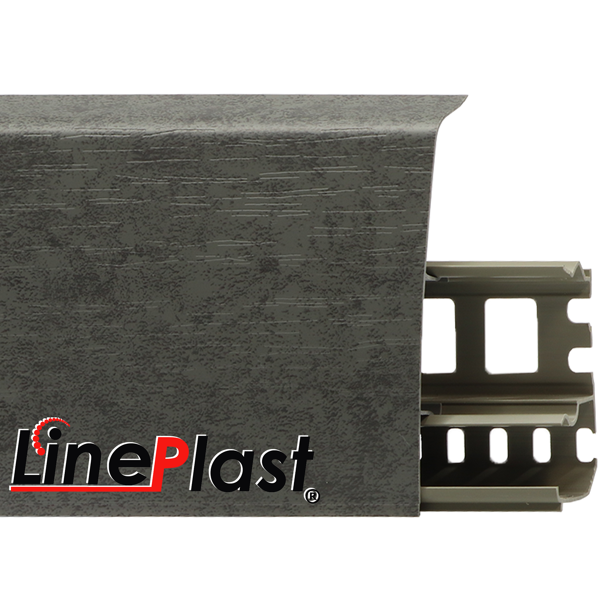 Плинтус LinePlast - 85 Бетон антрацит LS029