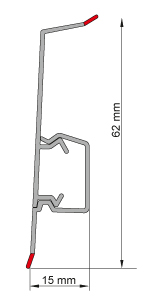 Пластиковый плинтус Salag NGF 62 28 Клён патино