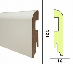 Плинтус Мдф Teckwood Белый прямой 120 мм