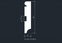 Плинтус напольный для светодиодной подсветки Evrowood PN 030 LED
