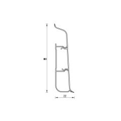 Плинтус пластиковый Winart Quadro 80 мм Дуб Соубери 303 Плинтус пластиковый Winart Quadro 80 мм Дуб Соубери 303