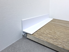 Плинтус Teckwood Алюминиевый микроплинтус L-20 Белый муар RAL9016